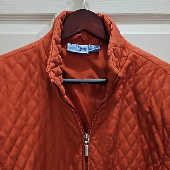 Jane Ashley Orange Quilted Womens Jacket Sz Lg - Picture 2 of 7